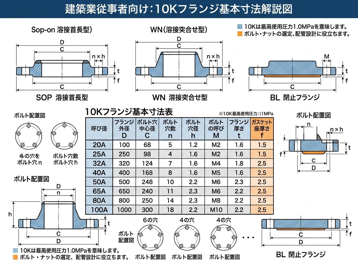 10kフランジ基本寸法表