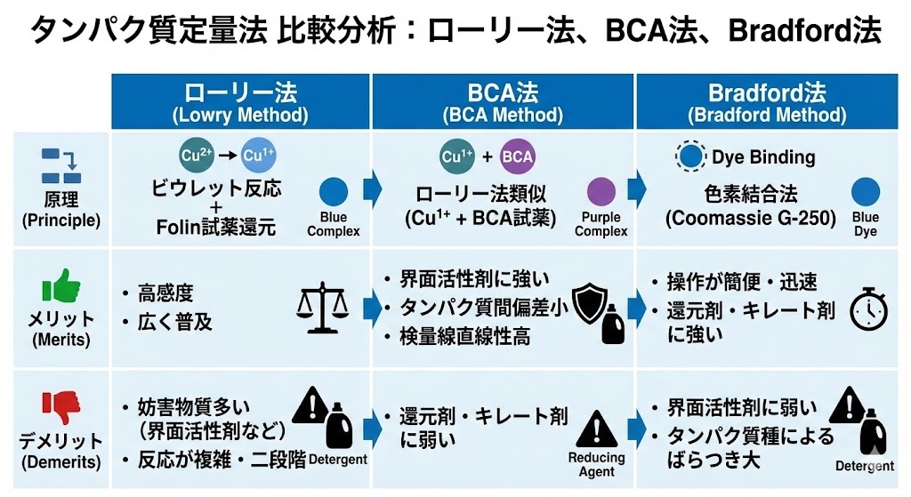 タンパク質定量法の比較