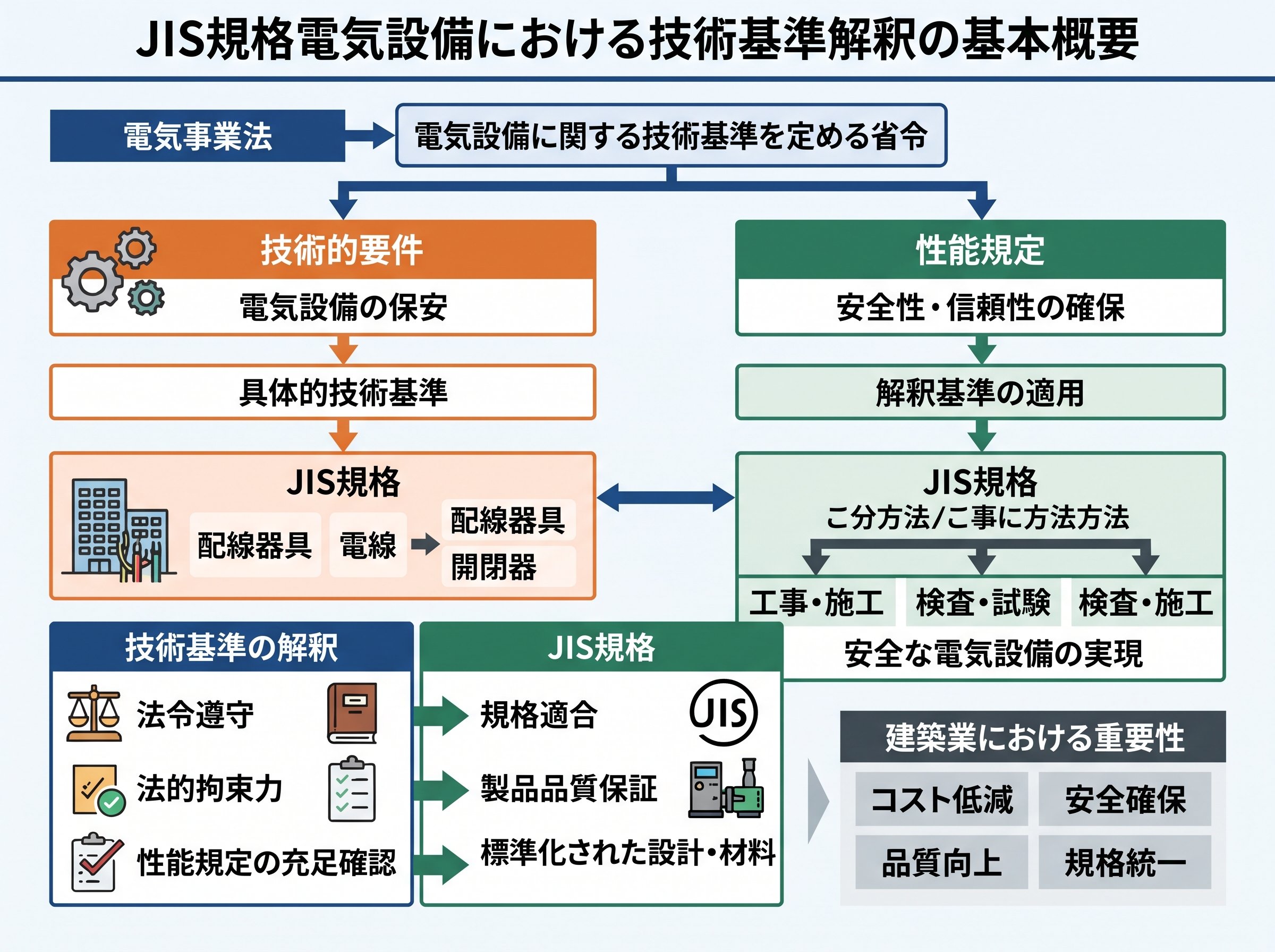 JIS規格電気設備における技術基準解釈の基本概要