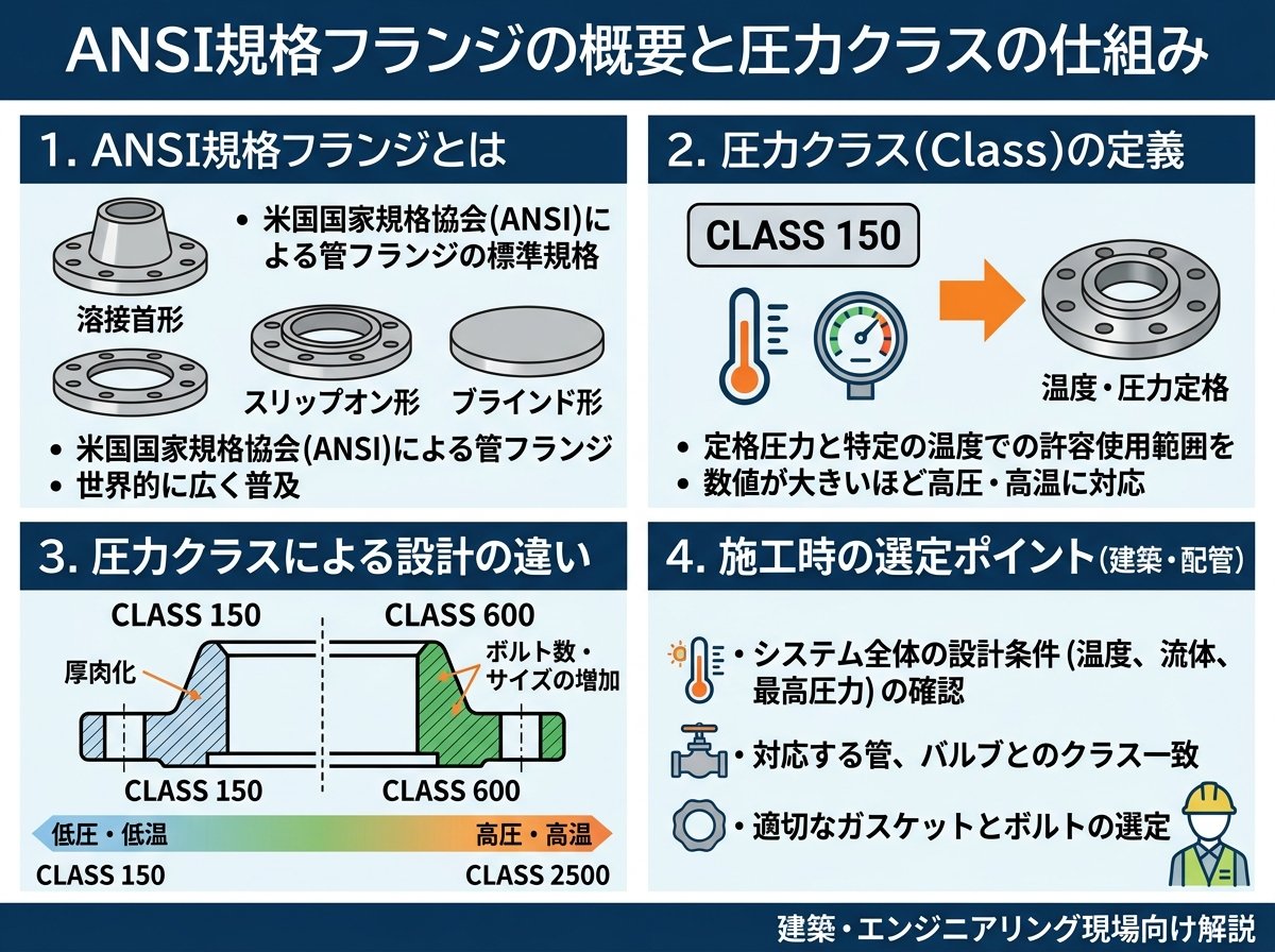 ANSI規格フランジの概要と圧力クラスの仕組み