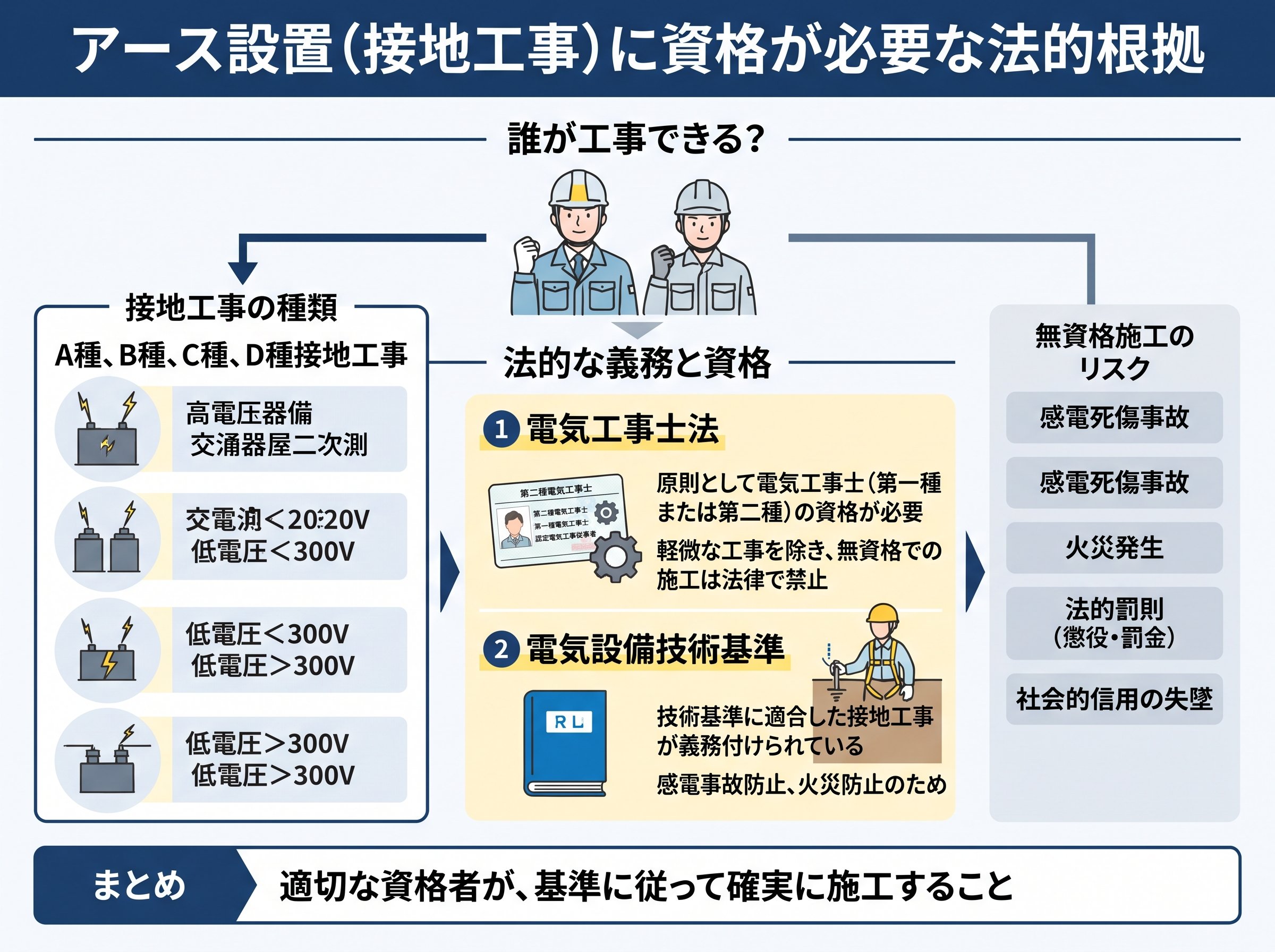 アース設置（接地工事）に資格が必要な法的根拠