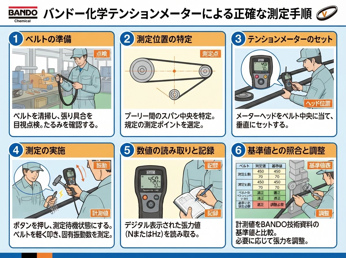 バンドー化学テンションメーターによる正確な測定手順