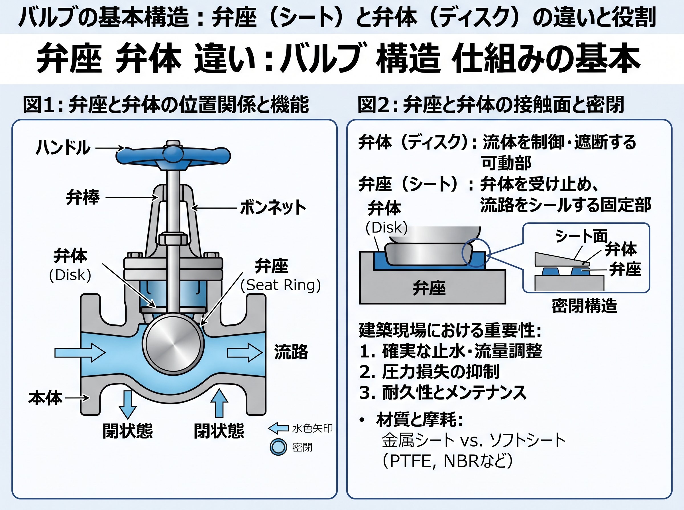 弁座 弁体 違い：バルブ 構造 仕組みの基本