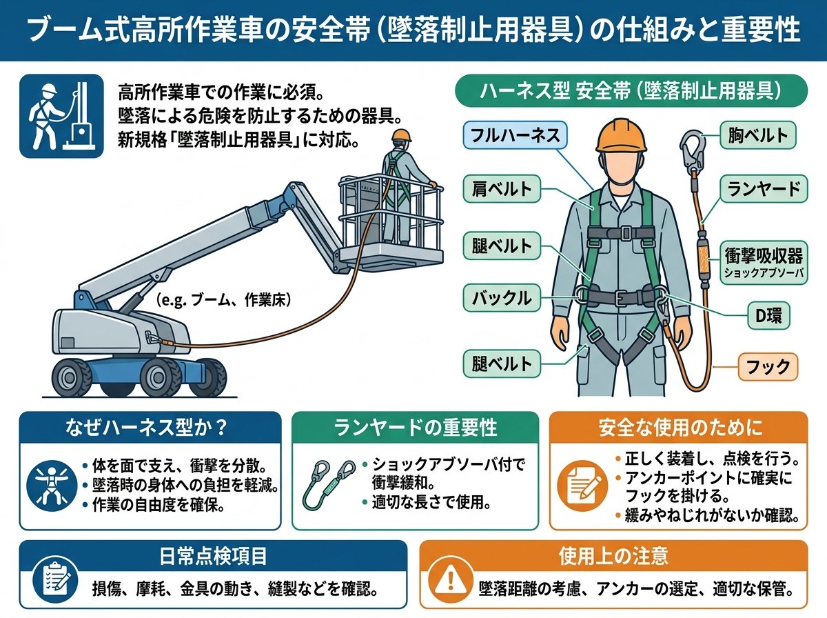 ブーム式高所作業車の安全帯（墜落制止用器具）とは何か