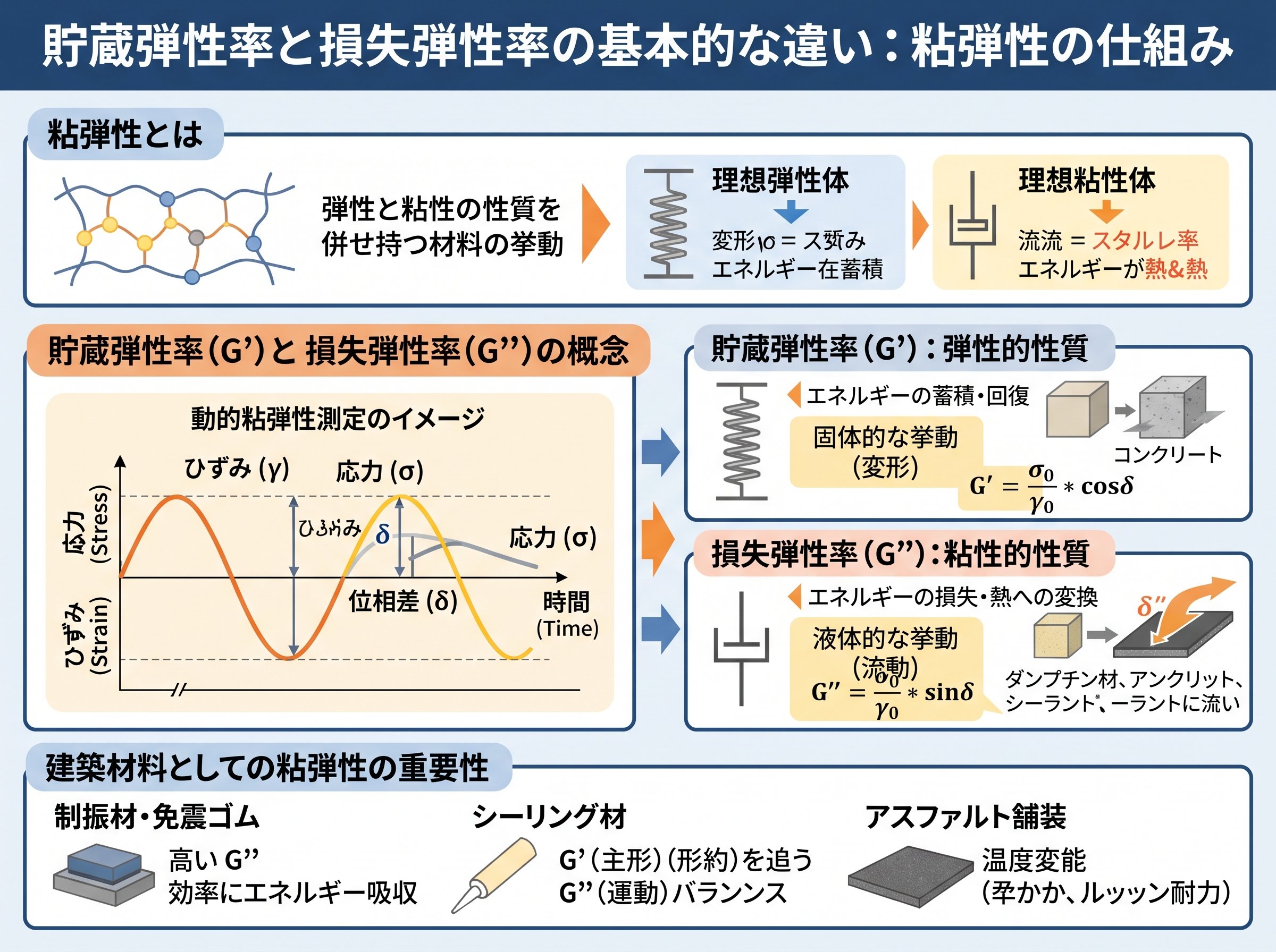 貯蔵弾性率と損失弾性率の基本的な違い：粘弾性の仕組み