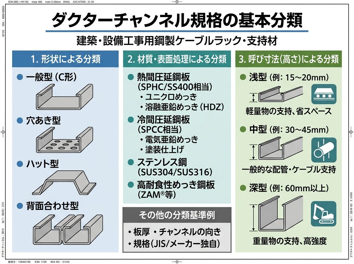 ダクターチャンネル規格の基本分類