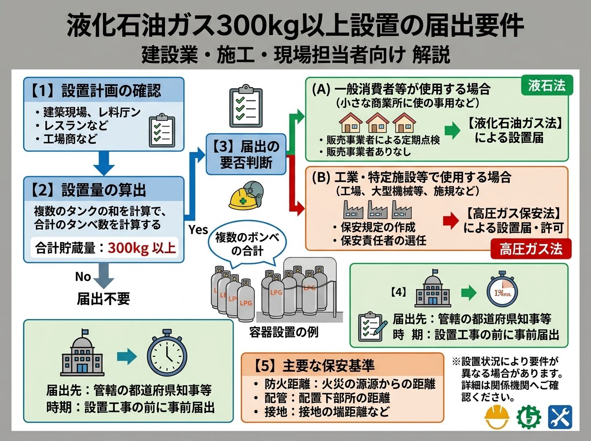 液化石油ガス300kg以上設置の届出要件