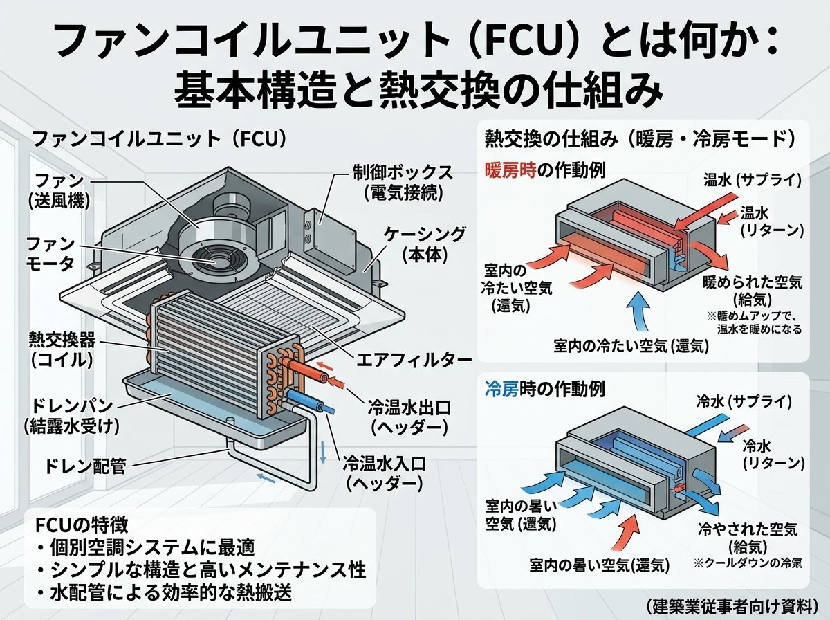 ファンコイルユニットとは何か：基本構造と熱交換の仕組み