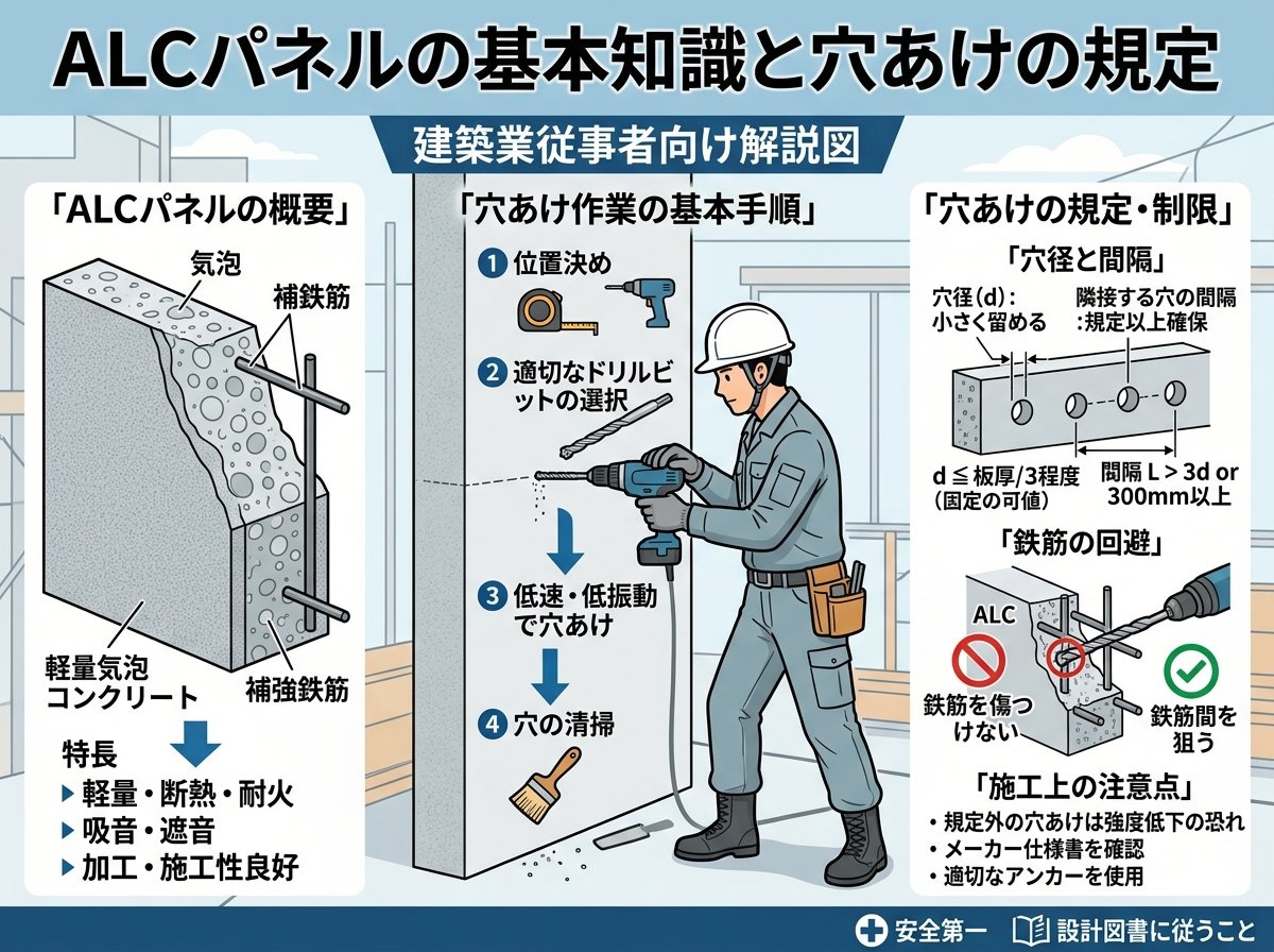 ALCパネルの基本知識と穴あけの規定