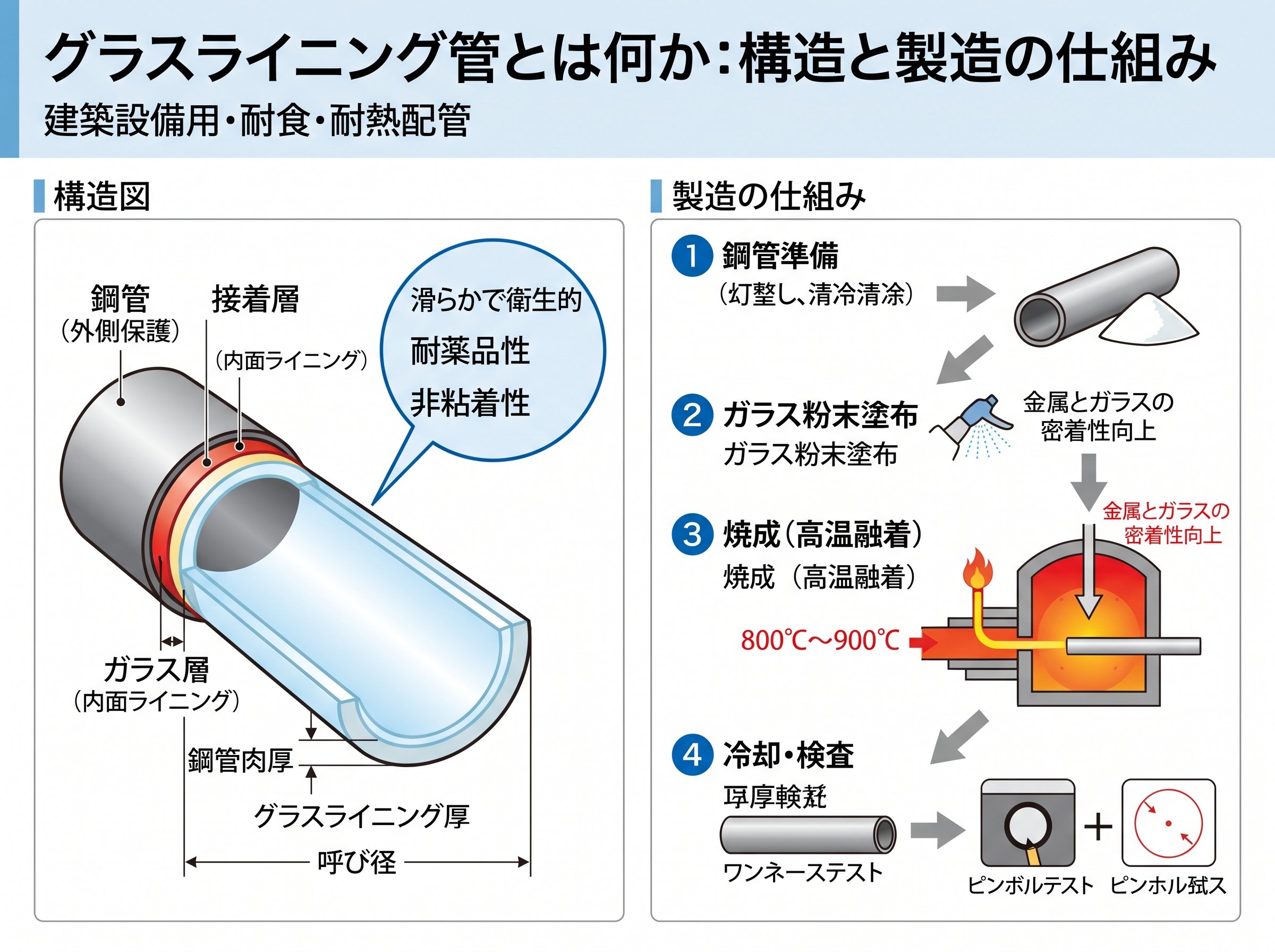 グラスライニング管とは何か：構造と製造の仕組み