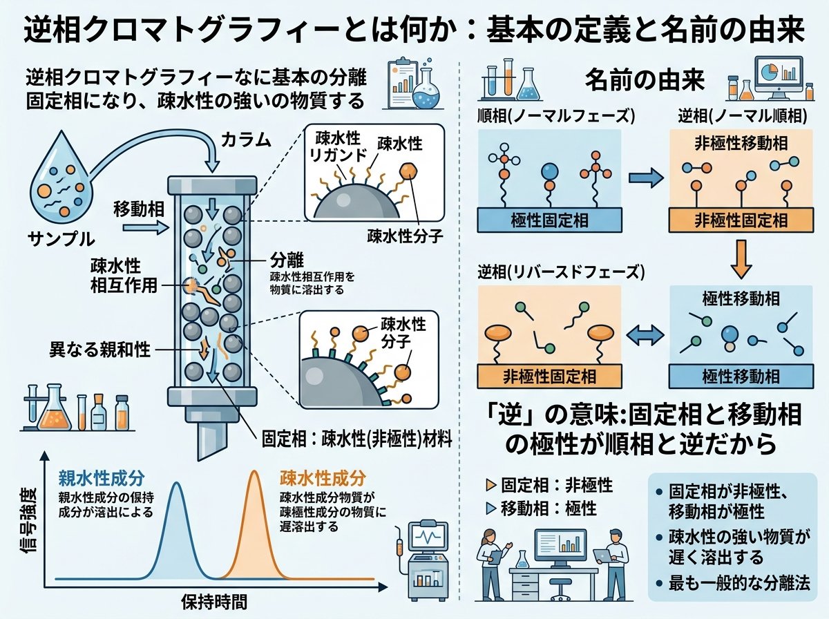 逆相クロマトグラフィーとは何か：基本の定義と名前の由来