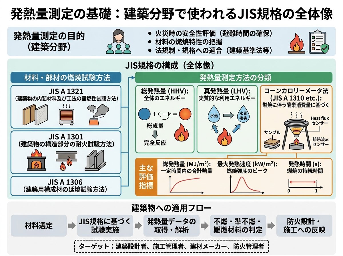発熱量測定の基礎:建築分野で使われるJIS規格の全体像
