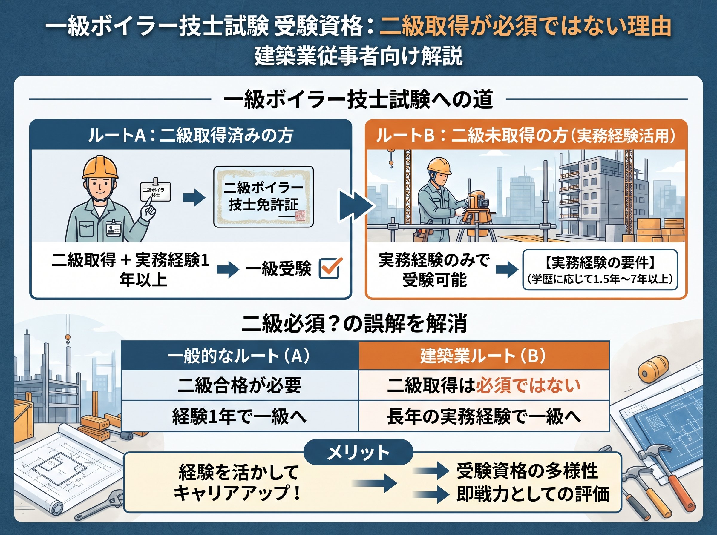 一級ボイラー技士の受験資格:二級取得が必須ではない理由