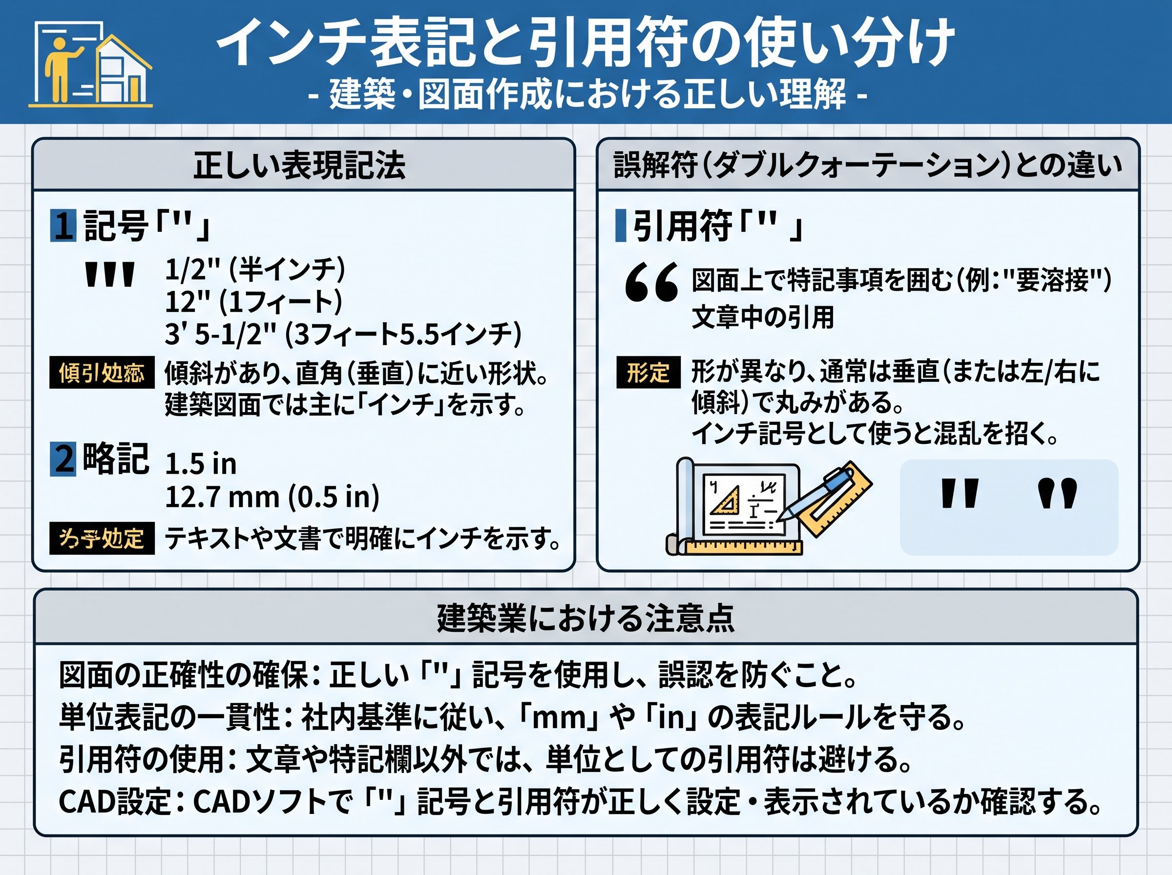 インチの表記の記号「in」「″」と引用符の違い