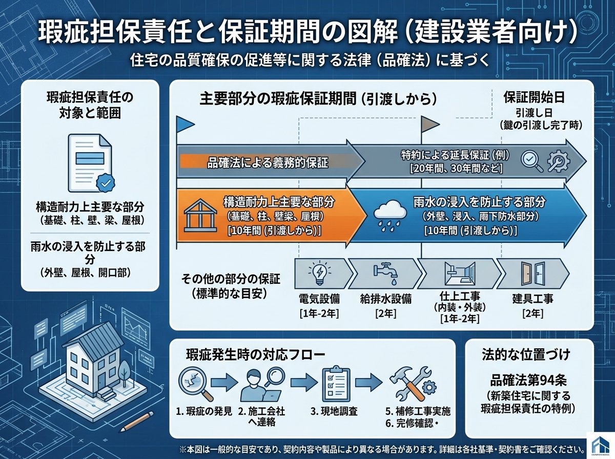 瑕疵工事の保証期間について