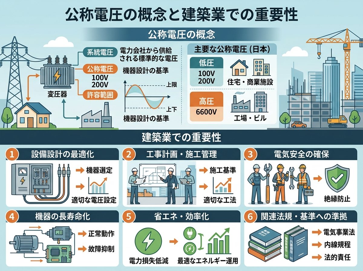 公称電圧の概念と建築業での重要性