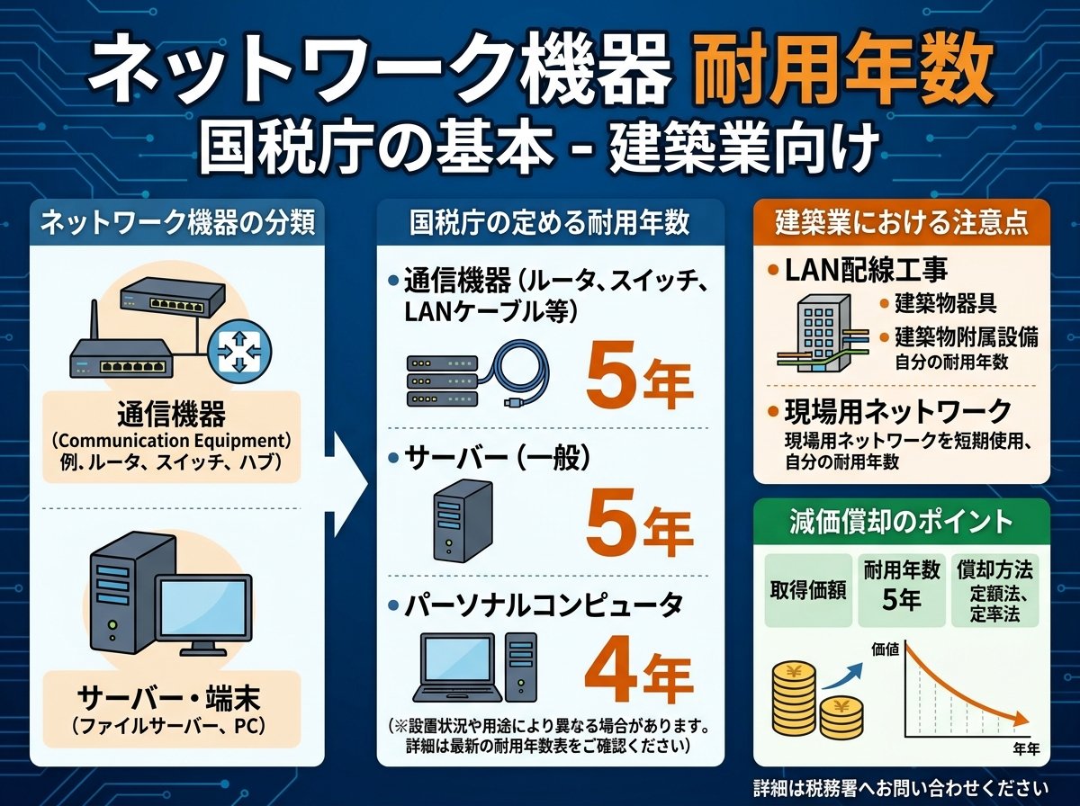 ネットワーク機器 耐用年数 国税庁の基本
