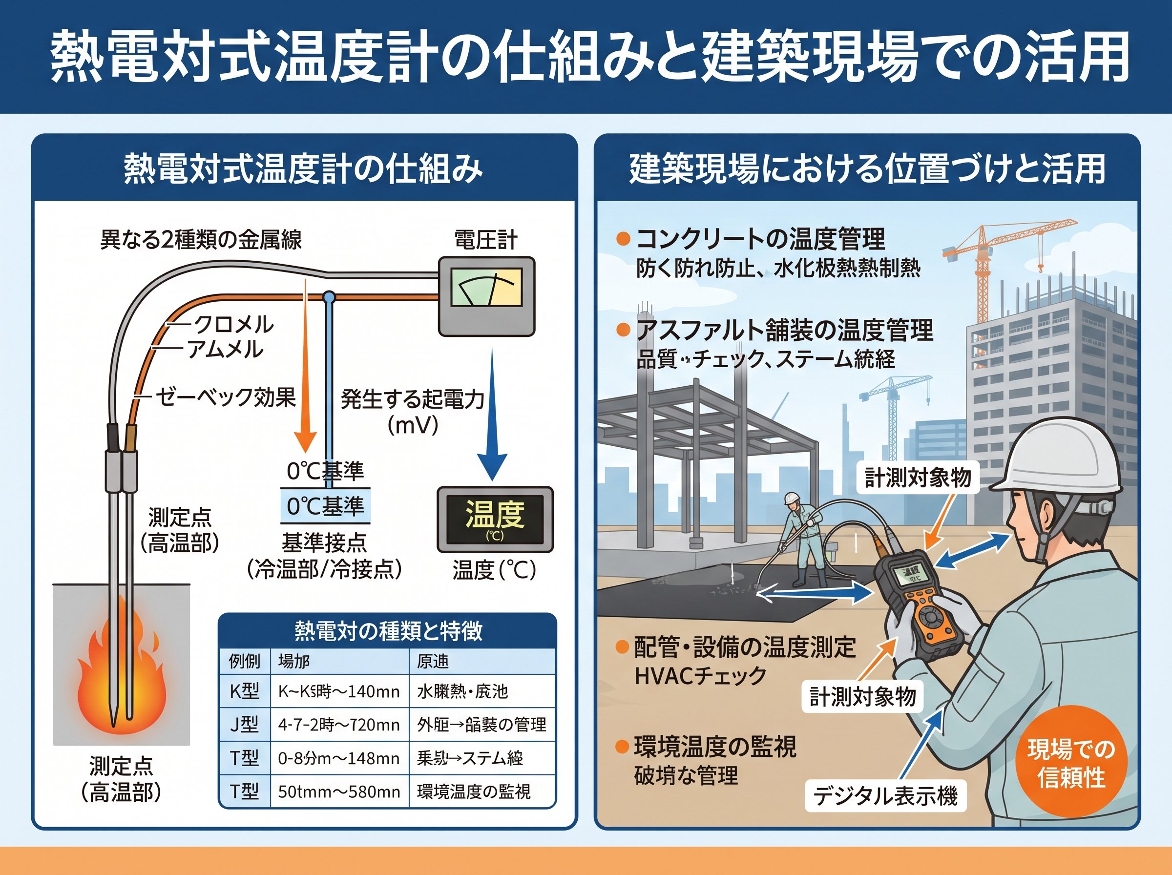 温度計(熱電対式)の仕組みと建築現場での位置づけ