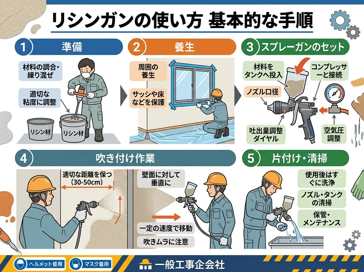 リシンガンの使い方 基本的な手順