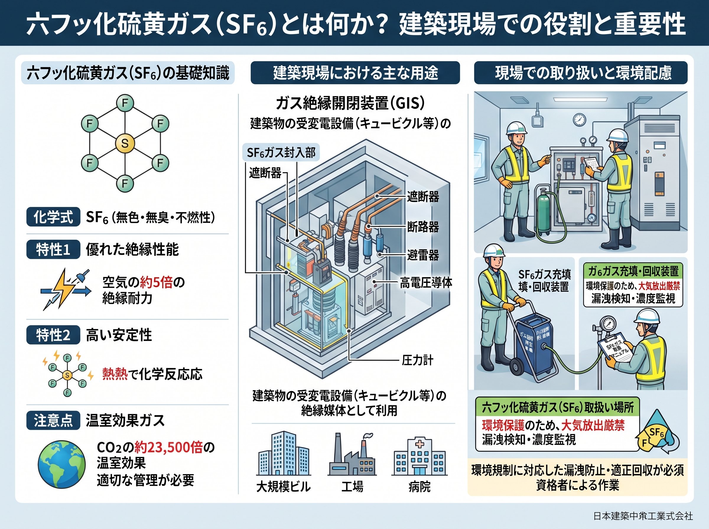 六フッ化硫黄ガス（SF6）とは何か・建築現場での用途
