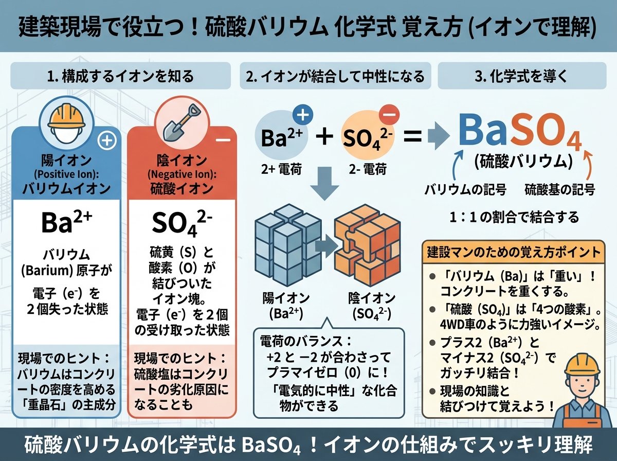 硫酸バリウム 化学式 覚え方をイオンで理解