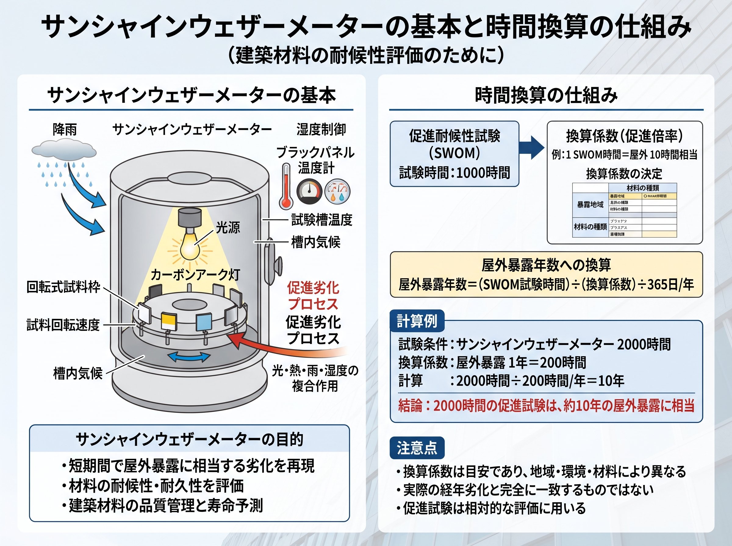 サンシャインウェザーメーターの基本と時間換算の仕組み