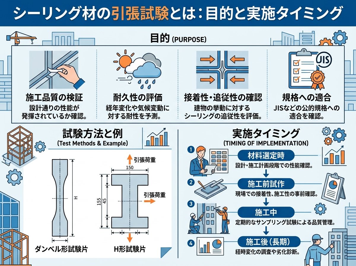 シーリング材の引張試験とは：目的と実施タイミング