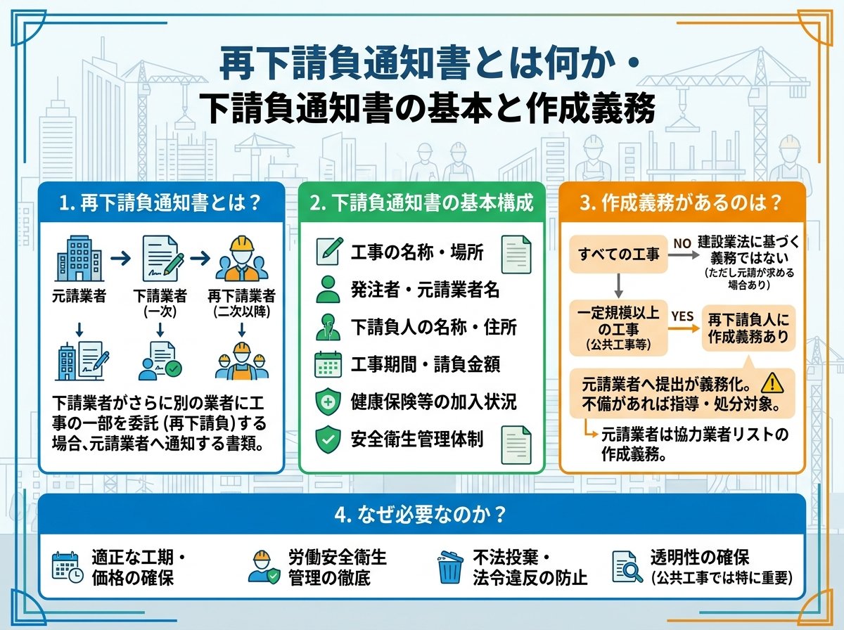 再下請負通知書とは何か・下請負通知書の基本と作成義務