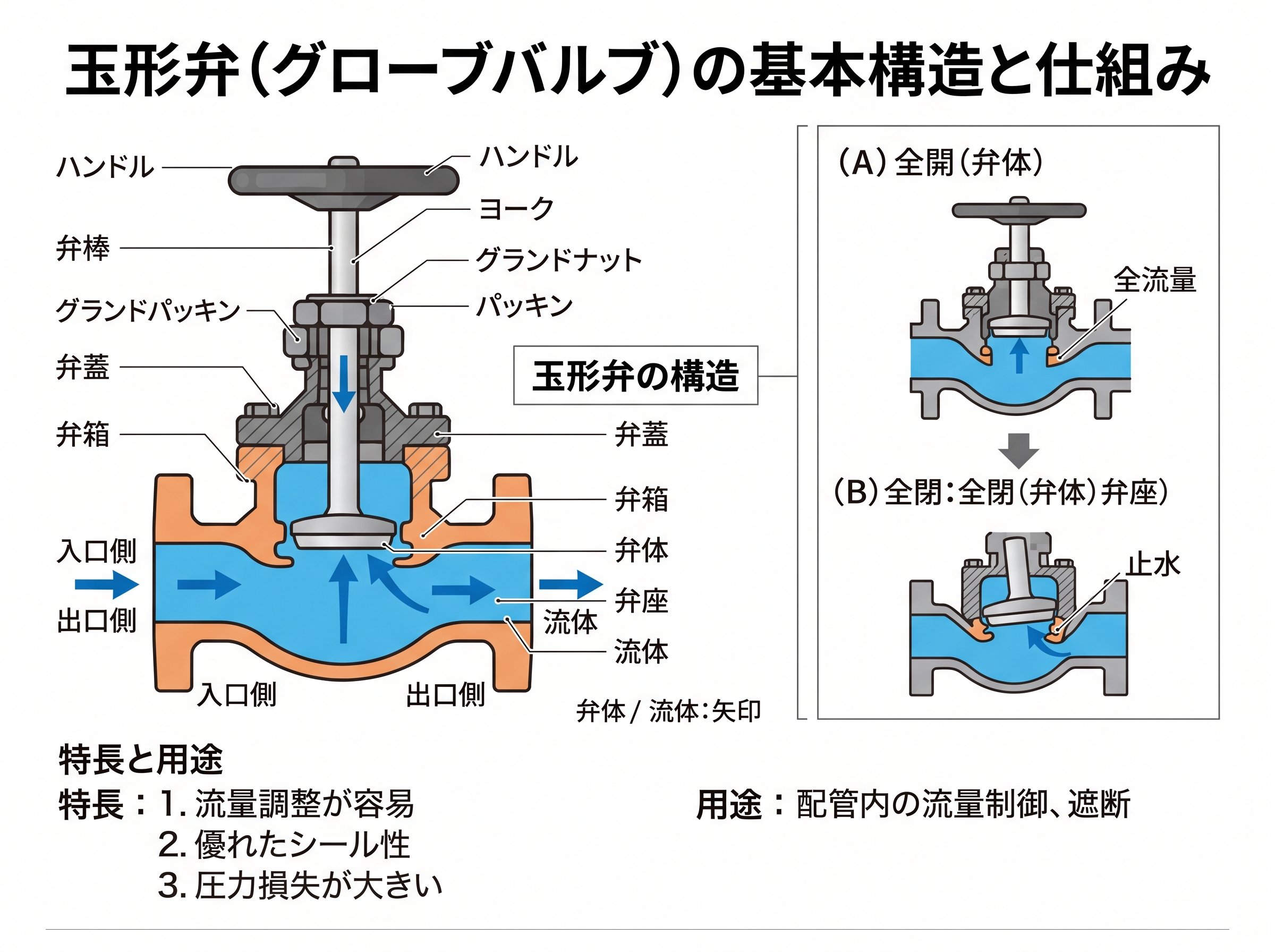 玉形弁（グローブバルブ）の基本構造と仕組みを理解する