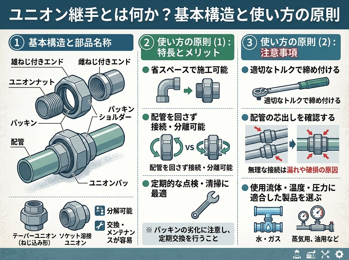 ユニオン継手とは何か？基本構造と使い方の原則